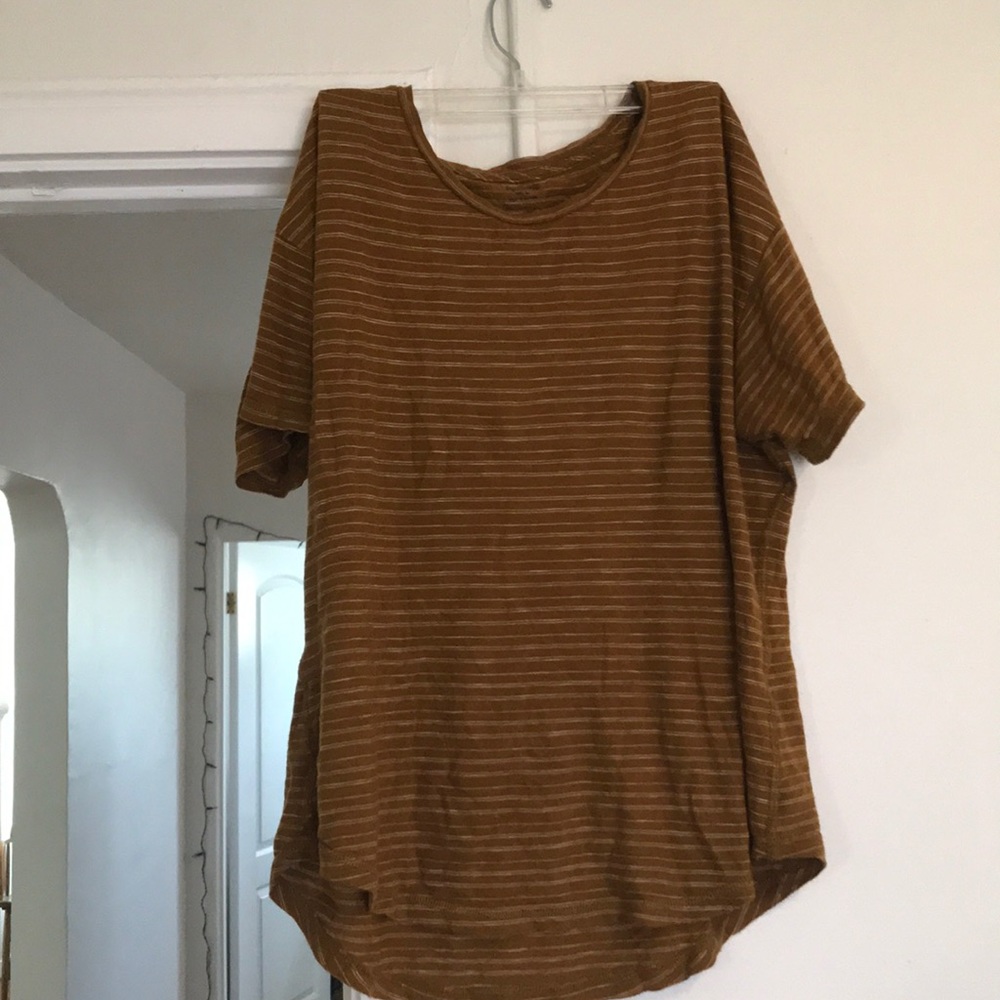 MADEWELL BROWN AND TAN T-SHIRT